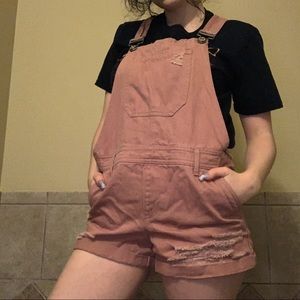 Dusty pink overalls